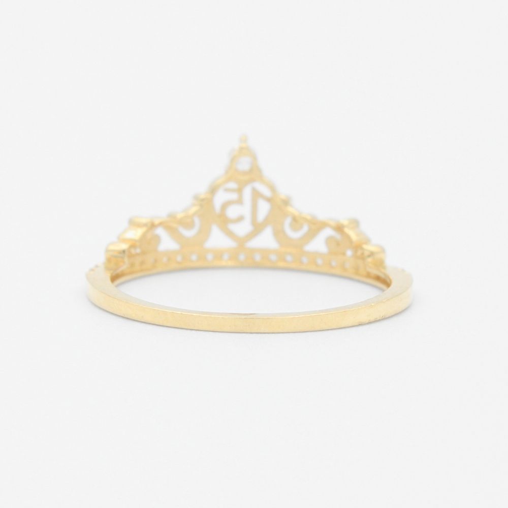 Anillo XV Años de Oro 14k con Diseño de Croazón Incrutado de Zirconias mod. 9552